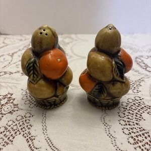Vintage Inarco Japan 3D Fruits Salt‎ And Pepper Shaker Set 2